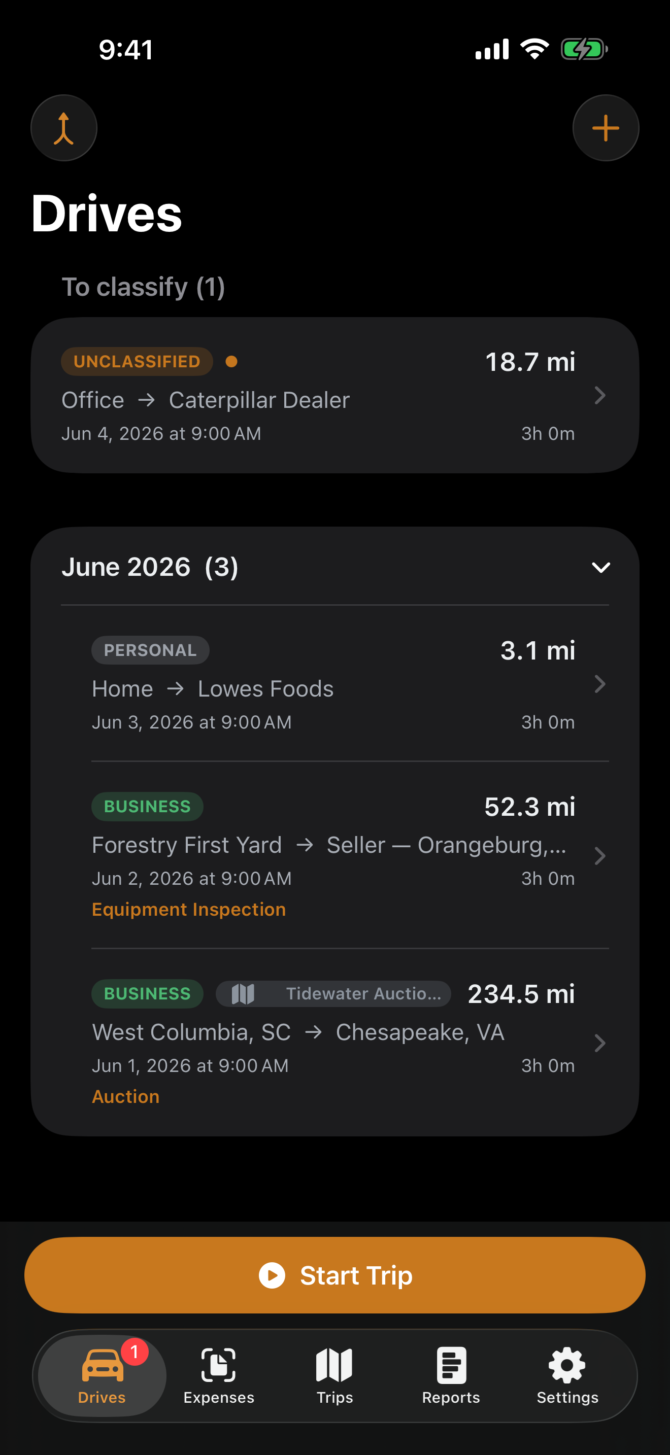 Drives screen with automatic detections